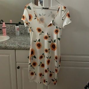 White sunflower dress